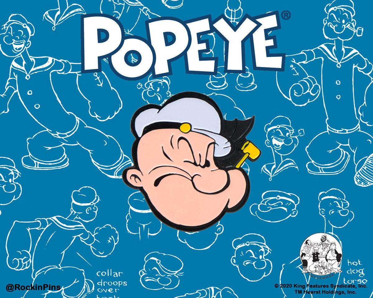 Popeye The Sailor Man - Popeye Angry Head Enamel Pin | Rockin Pins Popeye The Sailor Man - Popeye Angry Head Enamel Pin | Rockin Pins