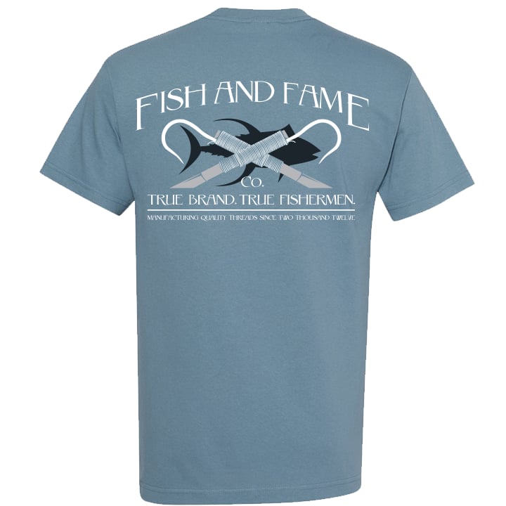 Day On The Water' Fishing T-Shirt - Slate Blue L