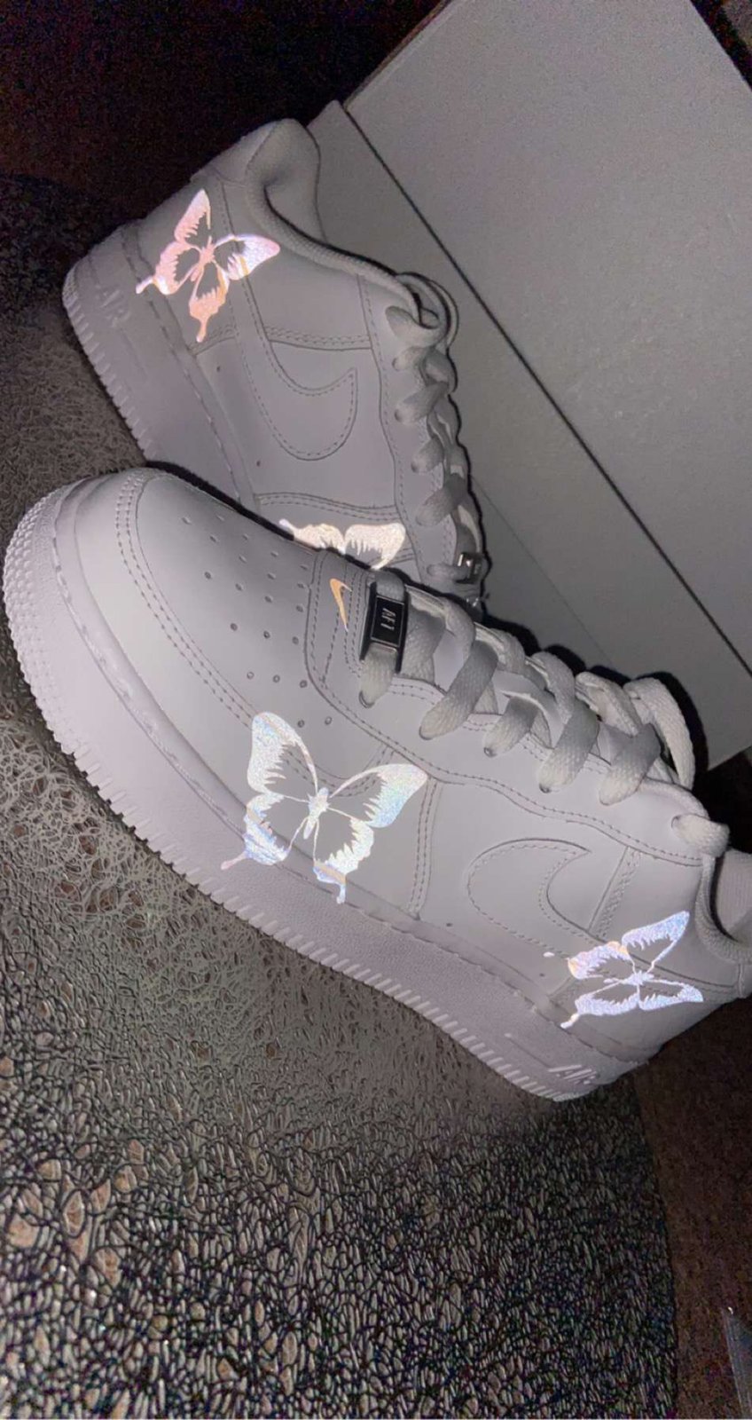 reflective butterfly air force ones