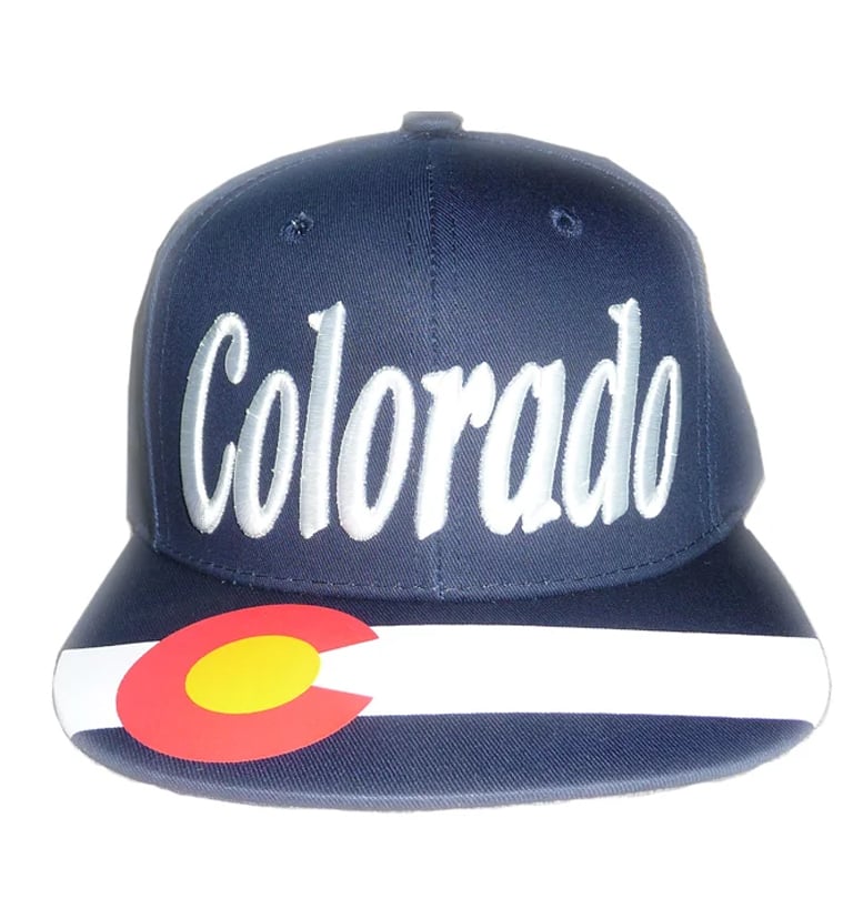 Image of COLORADO EMBROIDERED LETTER AND PRINTED BRIM SNAPBACK HAT