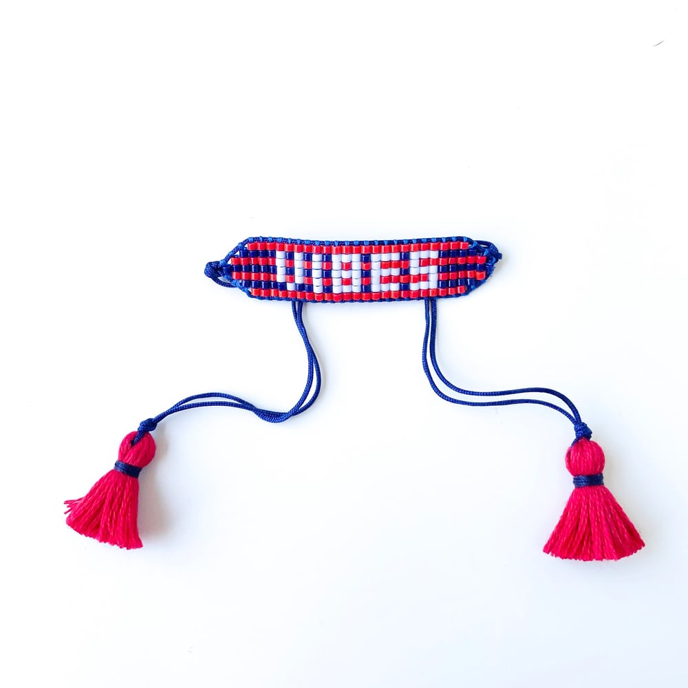 Image of VIBES ( Navy + Red Striped)