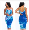 REGULAR SIZE BLUE MIX TYE DYE BODY CON DRESS