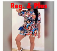 Image 1 of PLUS  SIZE HIP HOP SHIRT DRESS 