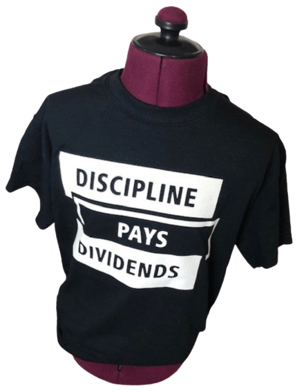 Image of BLACK Discipline Pays Dividends Tee