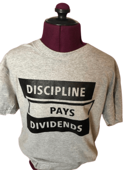 Image of GREY Discipline Pays Dividends Tee