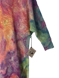 Image 2 of ♻️ UPCYCLED XS/S Cotton Blend Spring Sweater in Bright Overdye Ice Dye