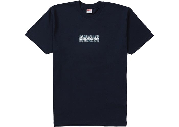 Image of Supreme Bandana Box Logo Navy Sz M