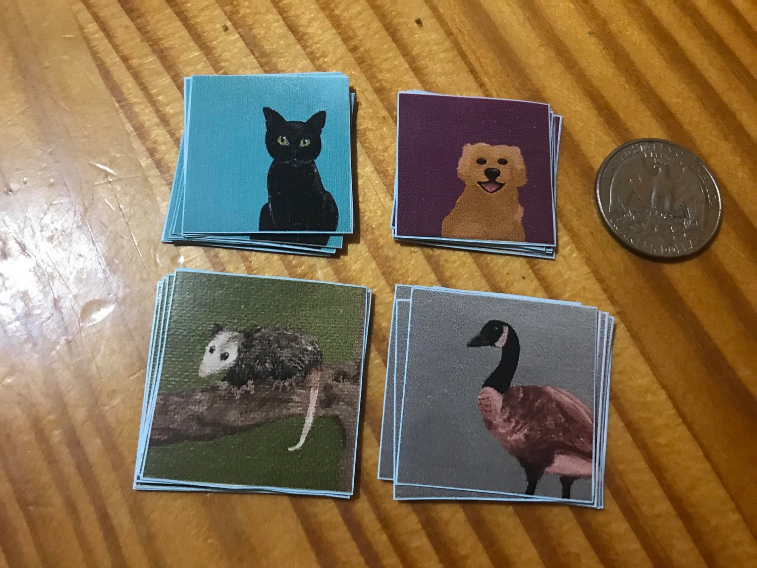 4-Pack Tiny Animal Stickers