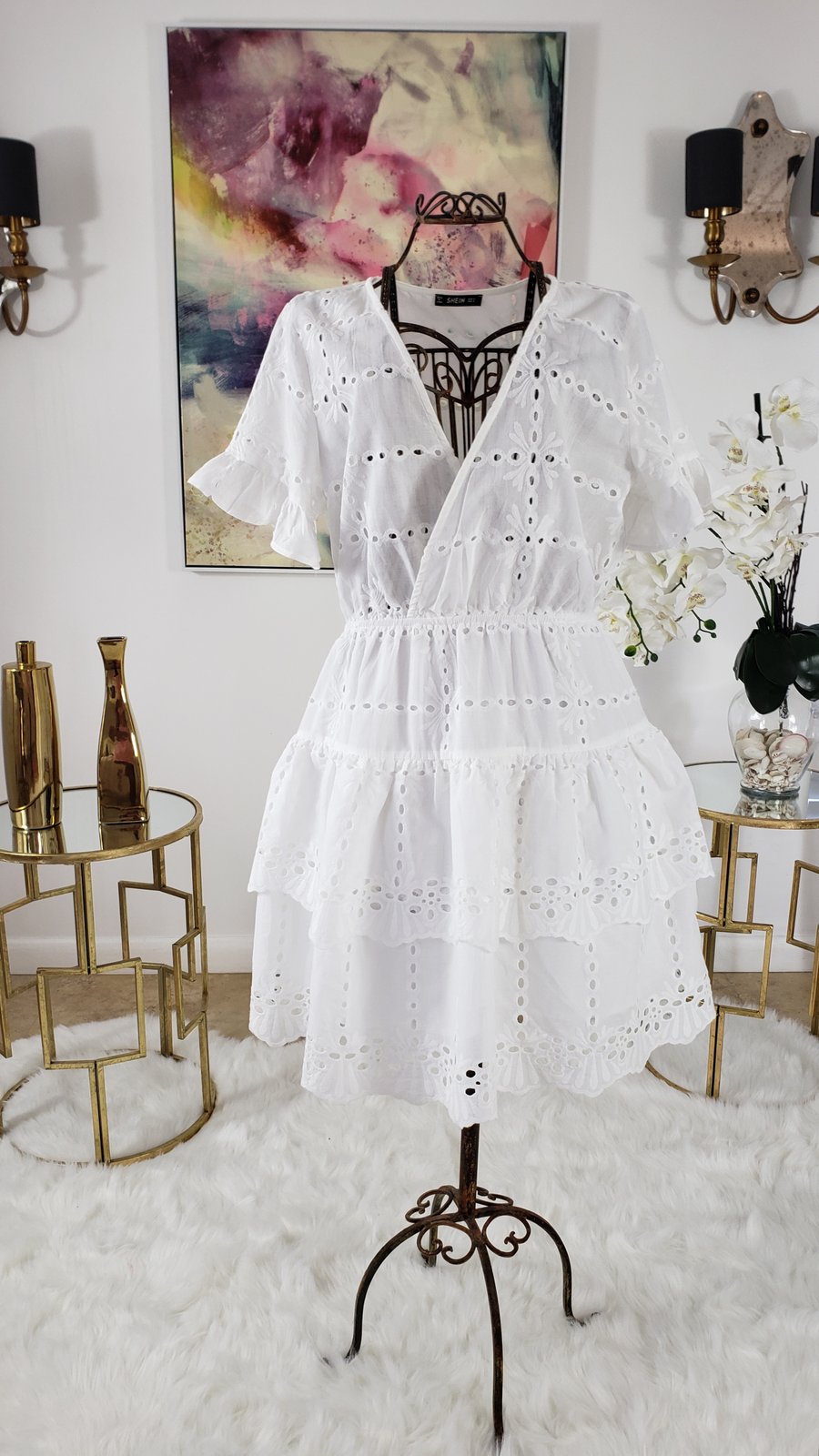 white eyelet dress