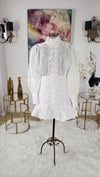 White Lace Frill Hem Dress
