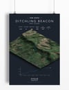 Ditchling Beacon KOM series print A4 or A3 - By Graphics Monkey