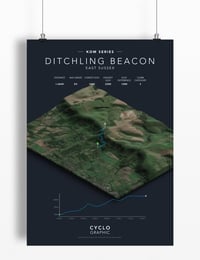Image 2 of Ditchling Beacon KOM series print A4 or A3 - By Graphics Monkey
