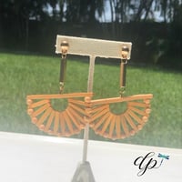 Summer wooden stud earrings