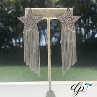 Crystal silver Star ⭐️ Drop Earrings