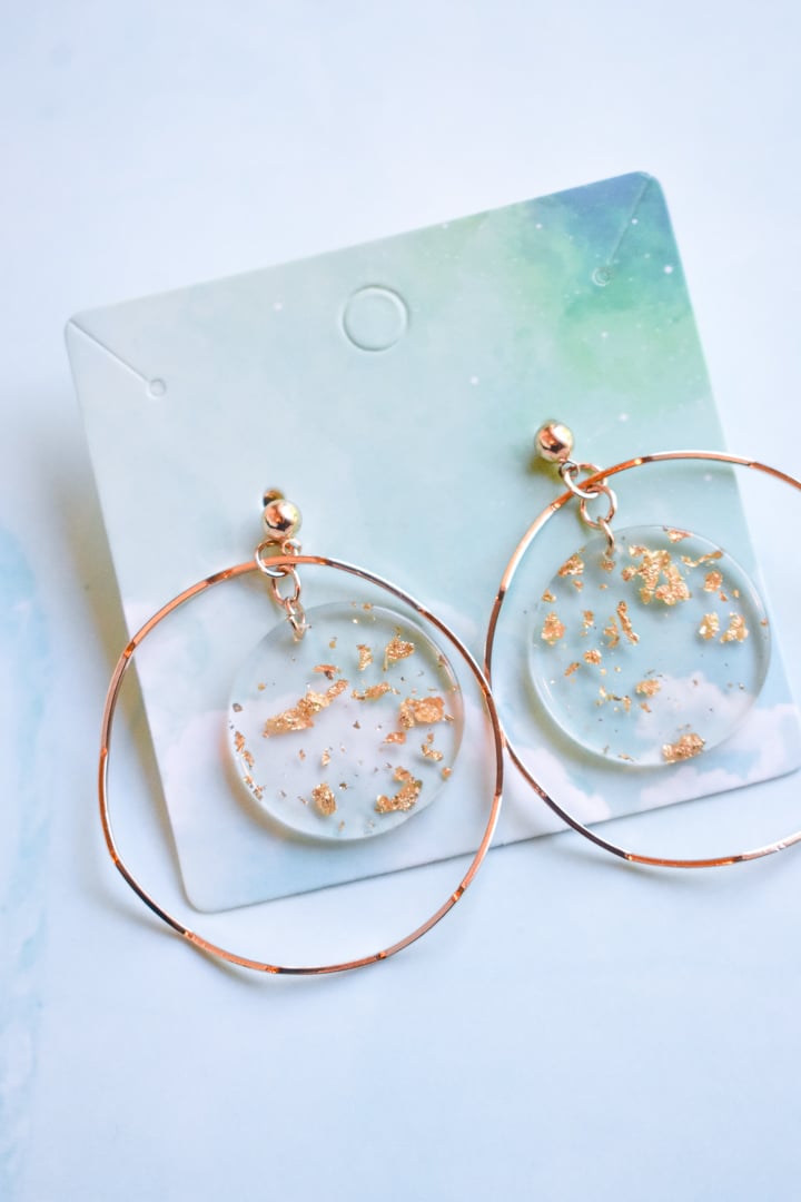 Image of Gold Flake Mini Hoop Earrings