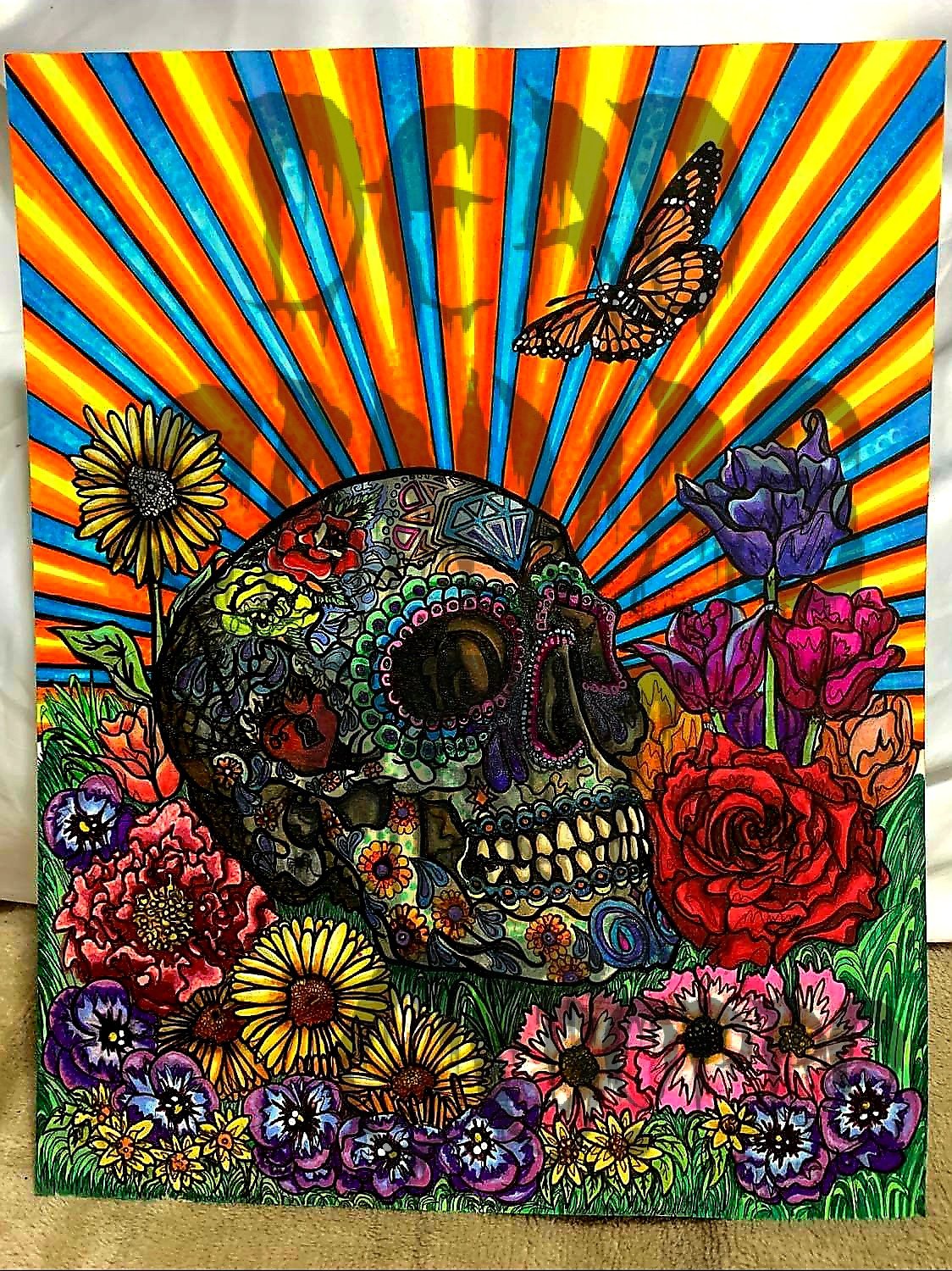 Sunset Skull Giclee Print By Boppo | Dead Canvas