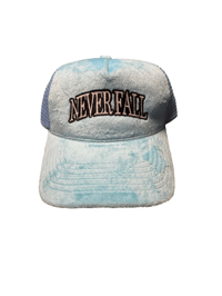 Never Fall Logo Trucker  (Baby Blue) 