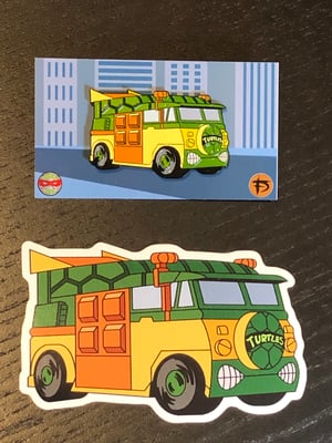 Image of 2” Turtle Van Soft Enamel Pin (Playmates)
