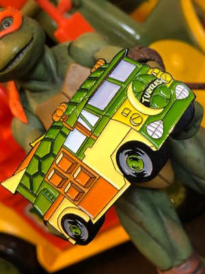 Image of 2” Turtle Van Soft Enamel Pin (Playmates)