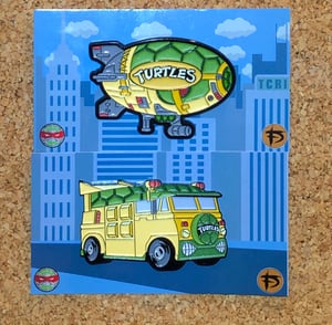 Image of TMNT_Wiz Van & Blimp 2” Enamel Pin Pack *5 OPTIONS*