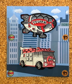 Image of TMNT_Wiz Van & Blimp 2” Enamel Pin Pack *5 OPTIONS*