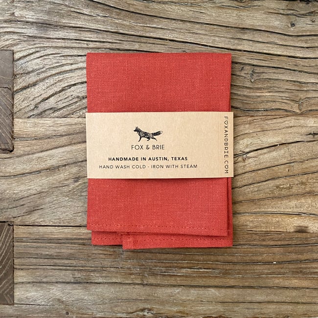 Rust Linen Pocket Square 
