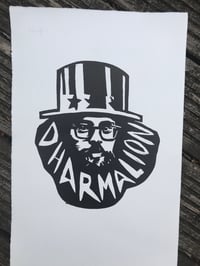 Image 1 of Allen Ginsberg. Dharma Lion. Hand Made. Original A3 linocut print on Zerkall paper.