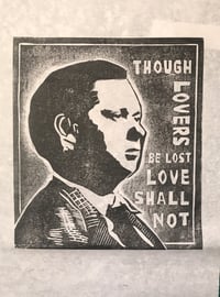 Dylan Thomas. Though Lovers Be Lost. Hand Made. Original A4 linocut print.