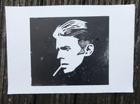 Image 1 of David Bowie. Run for the Shadows. Hand Made. Original A4 linocut print on Zerkall paper.