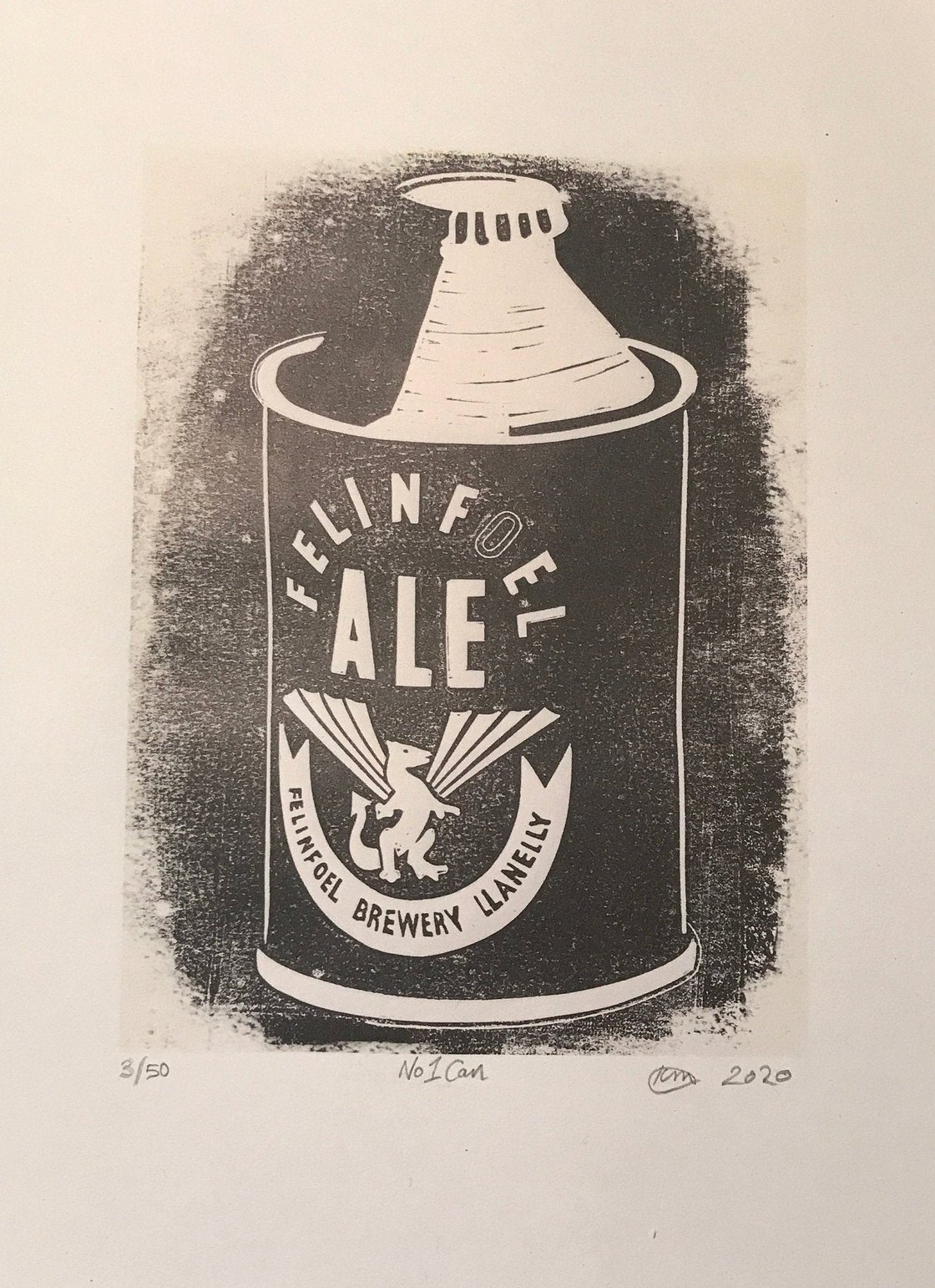 Image of Felinfoel Ales. Can No.1. Digital print from original linocut. A4. Signed.