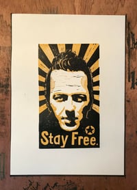 Image 1 of Joe Strummer. The Clash. Hand Made. Original A4 linocut print. Limited/signed.