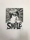 Brian Wilson. Beach Boys. Smile. Hand Made. Original linocut print.