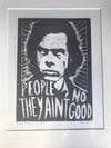 Nick Cave. Hand Made. Original A4 linocut print. Limited and Signed. Art.