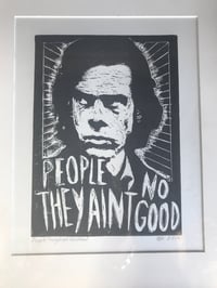 Image 2 of Nick Cave. Hand Made. Original A4 linocut print. Limited and Signed. Art.