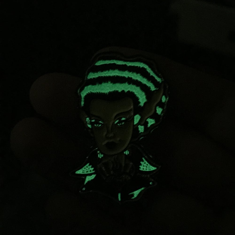 Glow in the Dark Monsterbilly Queen Enamel Pin