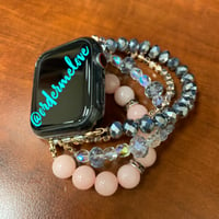 Image 3 of Pink Diva Apple Watch Beaded Watchband 