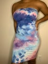 Blue Tie Dye Tube Dress