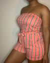 Coral Striped Romper