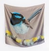 Blue Wren Silk Scarf