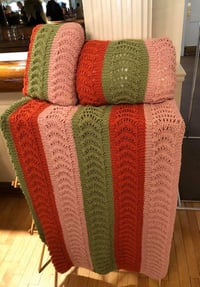 Image 2 of Hand Knit Queen Size  Afghan/Blanket