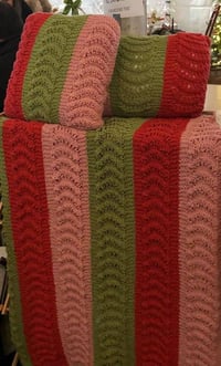 Image 3 of Hand Knit Queen Size  Afghan/Blanket