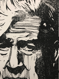 Image 2 of David Lynch. Negativity is the Enemy of Creativity. Twin Peaks. Hand Made. Original A4 linocut print