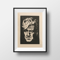 Image 4 of David Lynch. Negativity is the Enemy of Creativity. Twin Peaks. Hand Made. Original A4 linocut print