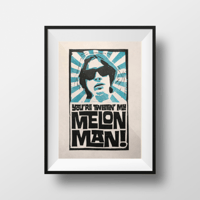 Happy Mondays. Step On. Twistin' My Melon Man. Hand Made. Original A4 linocut print. Limited and Sig