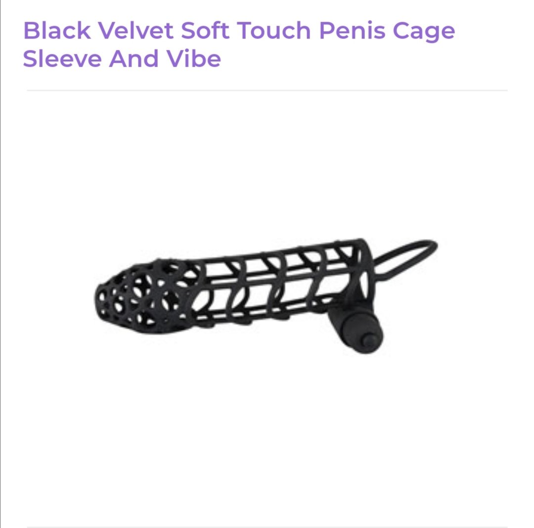 Image of Black Velvet Soft Touch Penis Cage Sleeve And Vibe