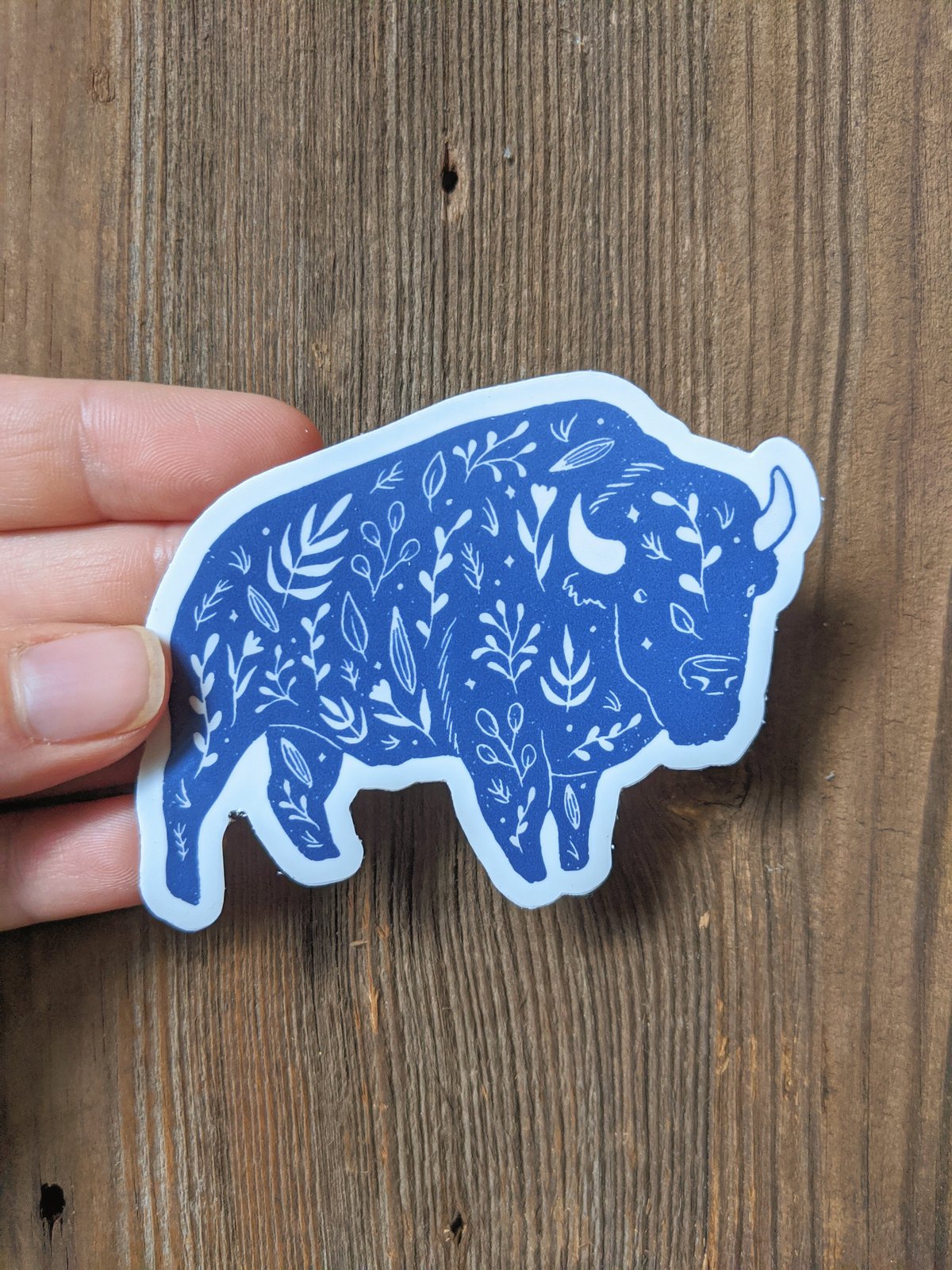 Image of Floral bison sticker