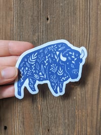 Floral bison sticker