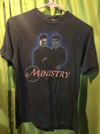 Image 2 of Ministry With Sympathy 1983 Tour Shirt Reproduction NEW New Wave Synthpop