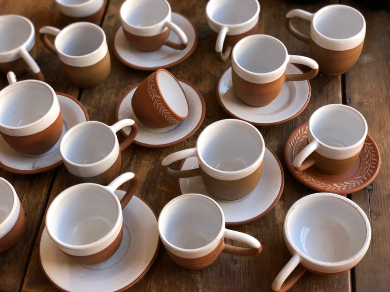 Cappuccino Cups Set Of 2 BON CAPPUCCINO Written on Mug