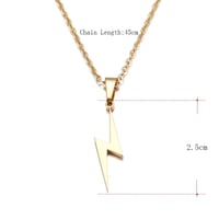 Image 4 of Stainless Steel Lightning Bolt Necklace (Silver or Gold)